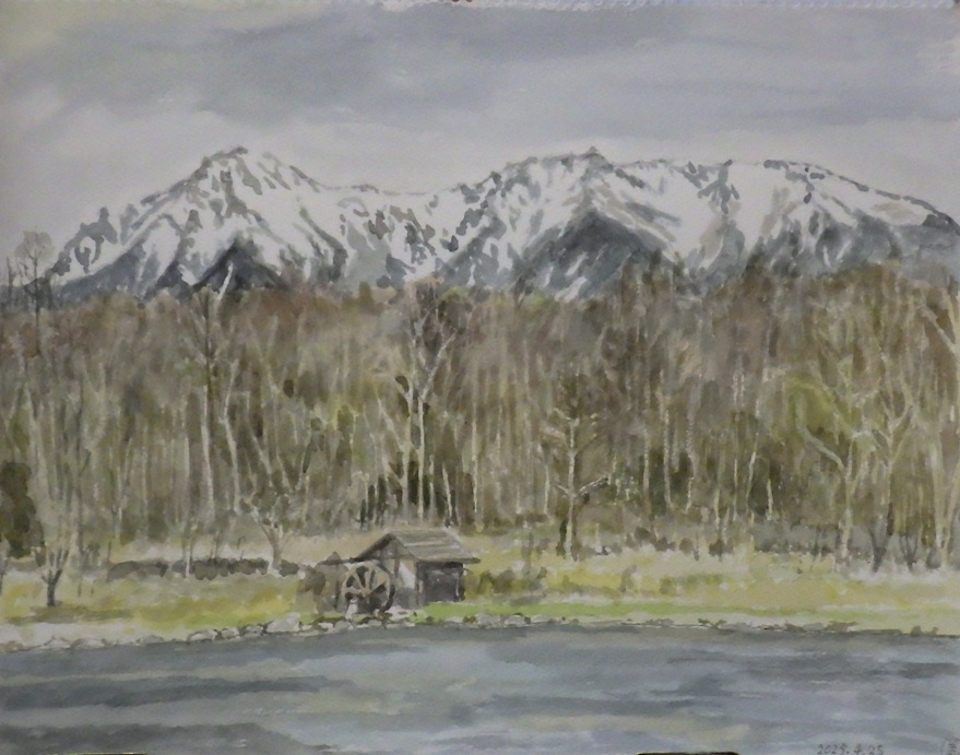 江口美春 『手稲山大回転コース』 水彩画 - 北海道画廊